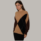 Oversized Argyle in Camel Combo