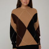 Oversized Argyle in Camel Combo