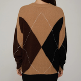 Oversized Argyle in Camel Combo