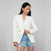 Kyomi Double-Breasted Blazer in White