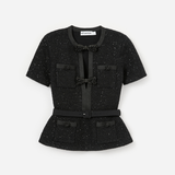 Black Sequin Knit Top