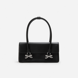 Black Soft Leather Shoulder Bag