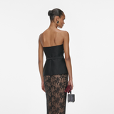 Black Taffeta Bandeau Top