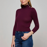 Kamdyn Mock-Neck Top in Burgundy