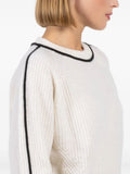Crew Cashmere Knit with Black Detail