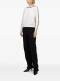 Crew Cashmere Knit with Black Detail