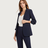 Khloe Crepe Blazer in Navy
