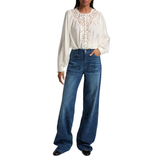 Lace & Silk Blouse in Ivory