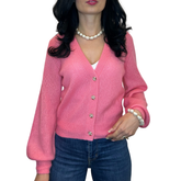 Bright Pink Silk & Cashmere Cardigan – Soft Luxe Layering