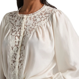 Lace & Silk Blouse in Ivory