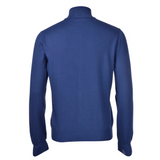 Full Zip Egyptian Cotton Sweater - Blue