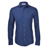 Light Piquet Cotton Shirt - Blue