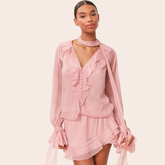 Linette Polka Dot Ruffle Blouse