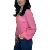 Bright Pink Silk & Cashmere Cardigan – Soft Luxe Layering