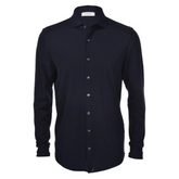 Light Piquet Cotton Shirt - Navy