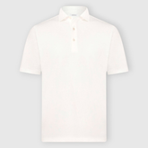 Pima Cotton Interlock Jersey Polo - White