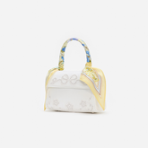 Cream Linen Lemon Floral Mini Bag