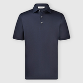 Pima Cotton Interlock Jersey Polo - Navy