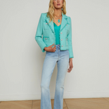 Sylvia Tweed Jacket in Aqua