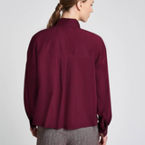 Burgundy Cotton Bow Blouse