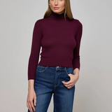 Kamdyn Mock-Neck Top in Burgundy