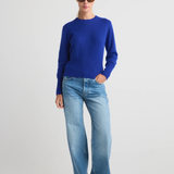 Cinch Waist Silk & Cashmere Crew