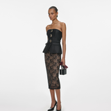 Black Taffeta Bandeau Top