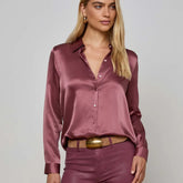 Tyler Silk Blouse in Pink Mauve