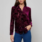 Velvet Blouse in Burgundy