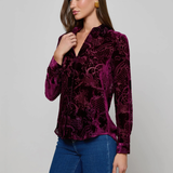 Velvet Blouse in Burgundy