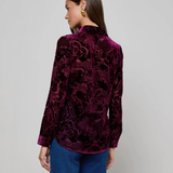 Velvet Blouse in Burgundy