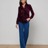 Velvet Blouse in Burgundy