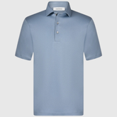 Pima Cotton Interlock Jersey Polo - Blue
