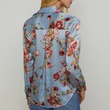 Tyler Silk Shirt in Blue Rose