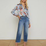 Tyler Silk Shirt in Blue Rose