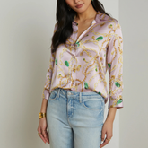 Dani Silk Blouse in Pink Chain