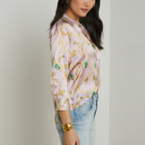 Dani Silk Blouse in Pink Chain