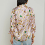 Dani Silk Blouse in Pink Chain