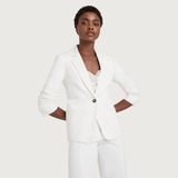 Khloe Denim Blazer in White