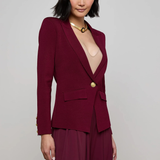 Stretch Knit Blazer in Burgundy