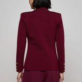 Stretch Knit Blazer in Burgundy