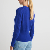Cinch Waist Silk & Cashmere Crew