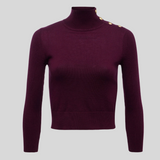 Kamdyn Mock-Neck Top in Burgundy