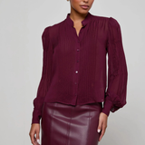 Pleated Blouse in Burgundy