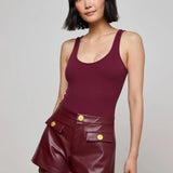 Nica Scoopneck Bodysuit in Burgundy