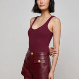 Nica Scoopneck Bodysuit in Burgundy