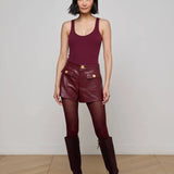 Nica Scoopneck Bodysuit in Burgundy