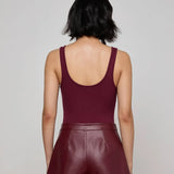 Nica Scoopneck Bodysuit in Burgundy