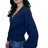 Silk & Cashmere Cardigan in Navy