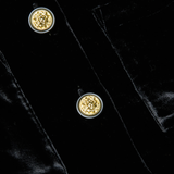 Velvet Bomber Jacket in Black